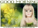 GOOD MORNING, SPRING, GIRL, DRAWING, TEXT