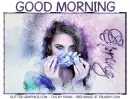 GOOD MORNING SPRING, FLOWERS, GIRL, TEXT