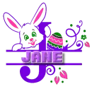 Cute bunny and eggs purple - Jane