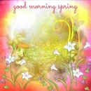 GOOD MORNING SPRING, SEASONAL, FLOWERS, TEXT