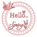 HELLO.. SPRING, SEASONAL, FLOWERS, TEXT