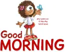 GOOD MORNING, TOON, GIRL, FLOWERS, TEXT
