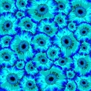 TEAL FLOWERED BACKGROUND, NATURE, SPRING