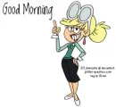 GOOD MORNING, CARTOONS, GIRL, TEXT