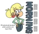 GOOD MORNING, CARTOONS, GIRL, TEXT