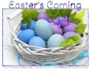 EASTER'S COMING, HOLIDAYS, EGG, PASTELS, TEXT
