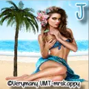 Beautiful woman on beach - J