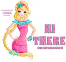 HI THERE, CARTOON, GIRL, GREETINGS, TEXT