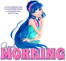 GOOD MORNING, CARTOONS, GIRL, TEXT