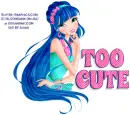 TOO CUTE, CARTOON, GG RELATED, TEXT