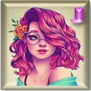 Redhead with glasses sticker - j