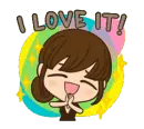 Girl saying "I Love It"