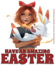 HAVE AN AMAZING MORNING, ANIME, BUNNY, TEXT