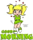 GOOD MORNING, TOON, GIRL, TEXT