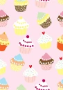 PINK BACKGROUND WITH CUPCAKES
