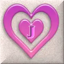 Pink Hearts with J Sticker