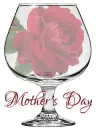 HAPPY MOTHERS DAY, GLASS, ROSE, TEXT