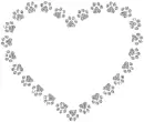 contour of heart with paw print