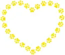 contour of heart with paw print
