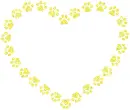 contour of heart with paw print