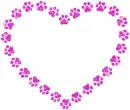 contour of heart with paw print