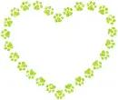 contour of heart with paw print
