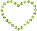 contour of heart with paw print