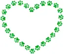 contour of heart with paw print