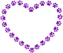 contour of heart with paw print