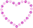 contour of heart with paw print