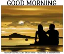 GOOD MORNING, BEACH, COUPLE, SUNRISE, TEXT