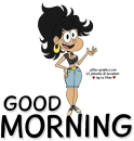 GOOD MORNING, CARTOON, GIRL, TEXT