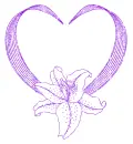 frame of a heart with a lily