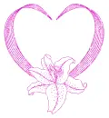 frame of a heart with a lily