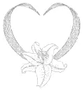 frame of a heart with a lily