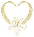 frame of a heart with a lily