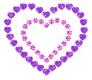 heart made of hearts and paw prints