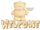 WELCOME, TEDDY BEAR, ANIMALS , TEXT