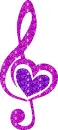 treble clef with a heart