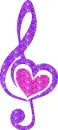 treble clef with a heart