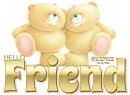 HELLO FRIEND, ANIMALS, TEDDY BEAR, TEXT