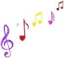 musical notes with hearts