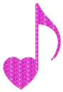 musical note with heart