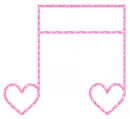 musical note with heart