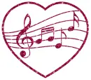 heart with musical notes