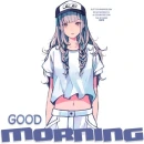 GOOD MORNING, CARTOONS, GIRL, TEXT