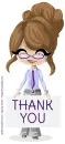 THANK YOU, CARTOON, GIRL, TEXT