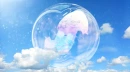 SKY BLUE CLOUDS WTH GIANT BUBBLE (BACKGROUND)