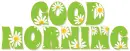 GOOD MORNING, LIME, DAISIES, GREETINGS, TEXT