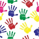 MULTI COLORED HANDPRINT BACKGROUND